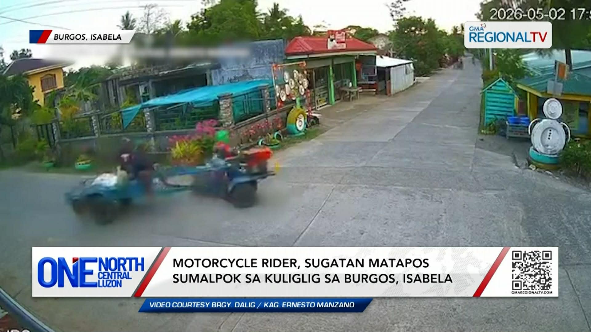Motorcycle rider, sugatan matapos sumalpok sa kuliglig | One North Central Luzon