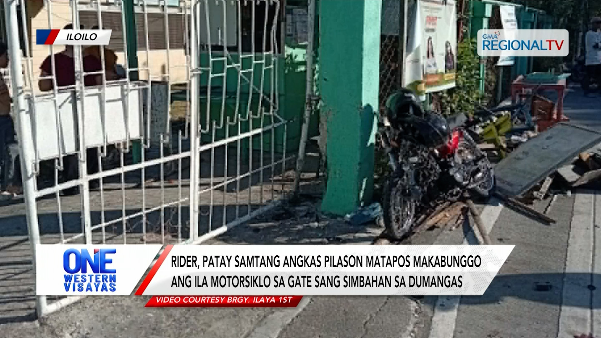 Rider, patay, angkas pilason matapos makabunggo ang ila motorsiklo sa gate | One Western Visayas