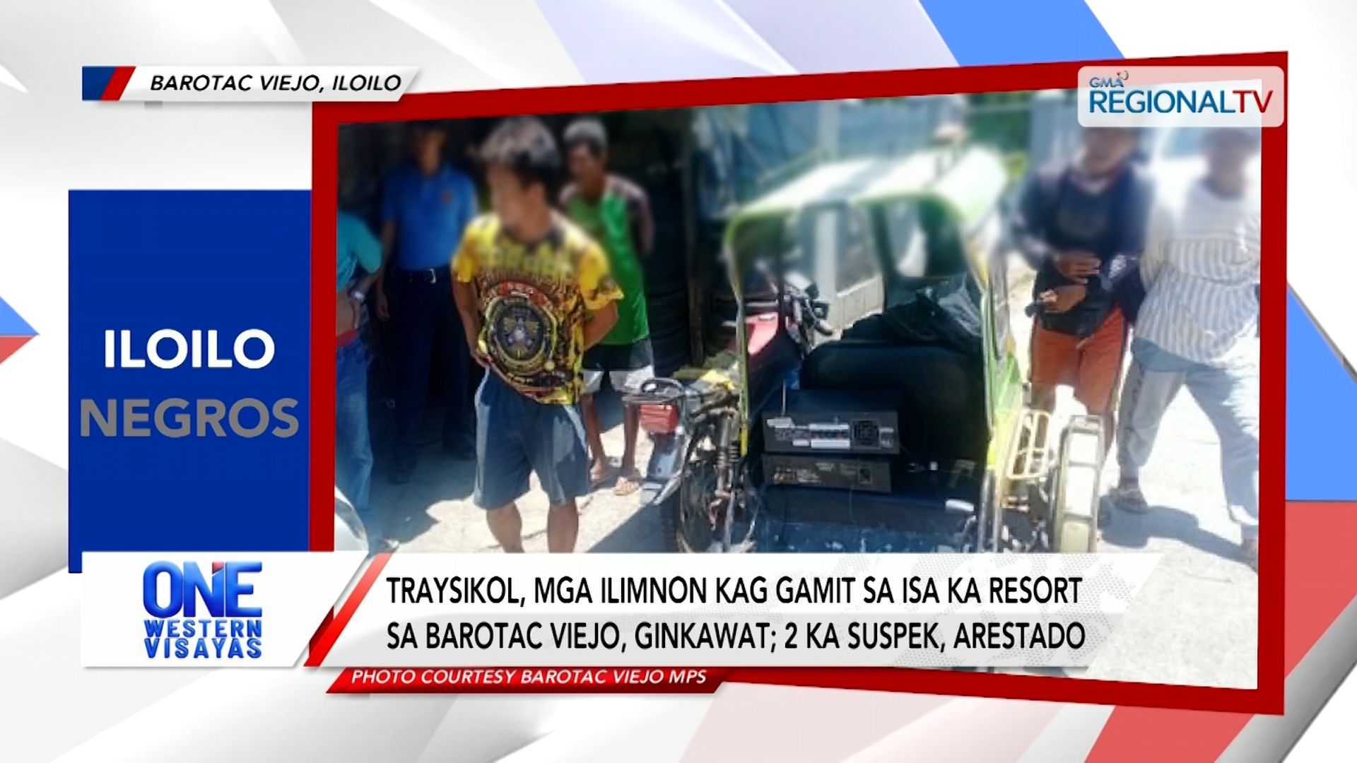 Nangawat sang tricycle kag gamit sa isa ka resort sa Barotac Viejo, arestado | One Western Visayas