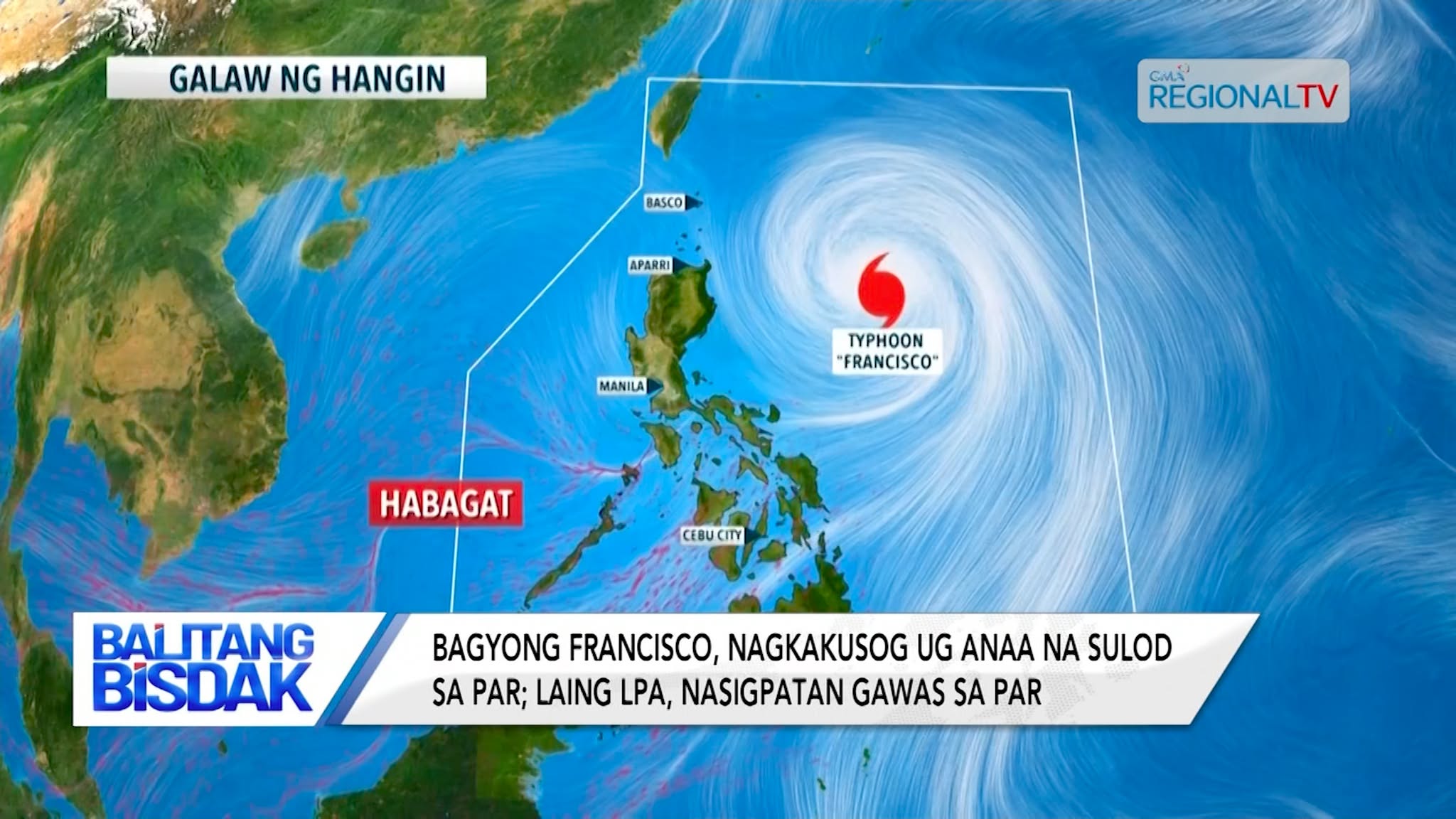 Bagyong Francisco nga anaa sulod sa PAR, nagkakusog | Balitang Bisdak