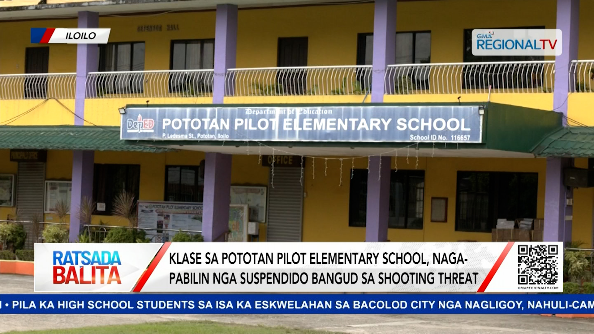 Klase sa Pototan Pilot ES, nagapabilin nga suspendido bangud sa shooting threat | Ratsada Balita