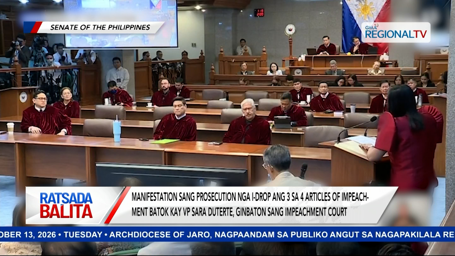 3 sa 4 articles of impeachment batok kay VP Sara Duterte, gin-drop sang prosecution | Ratsada Balita