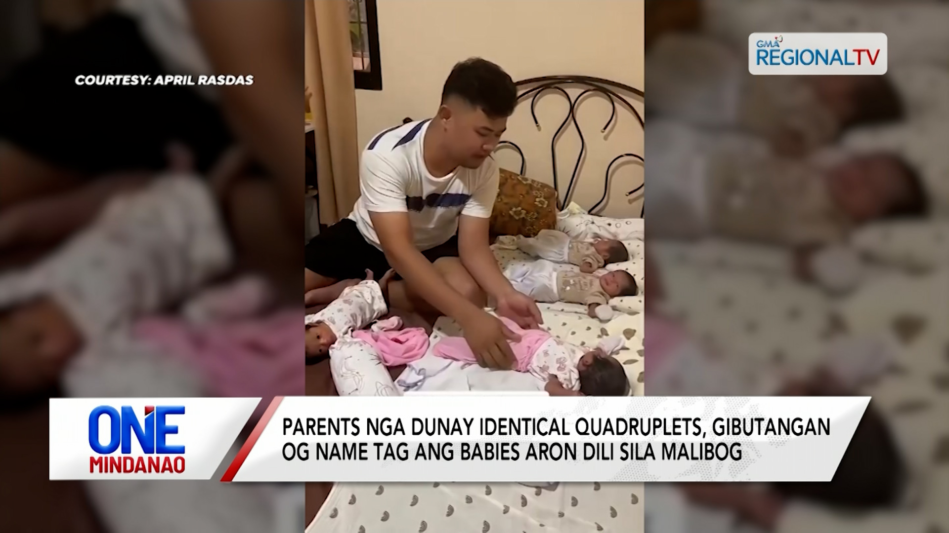 Parents nga dunay identical quadruplets, gibutangan og name tag ang babies I One Mindanao