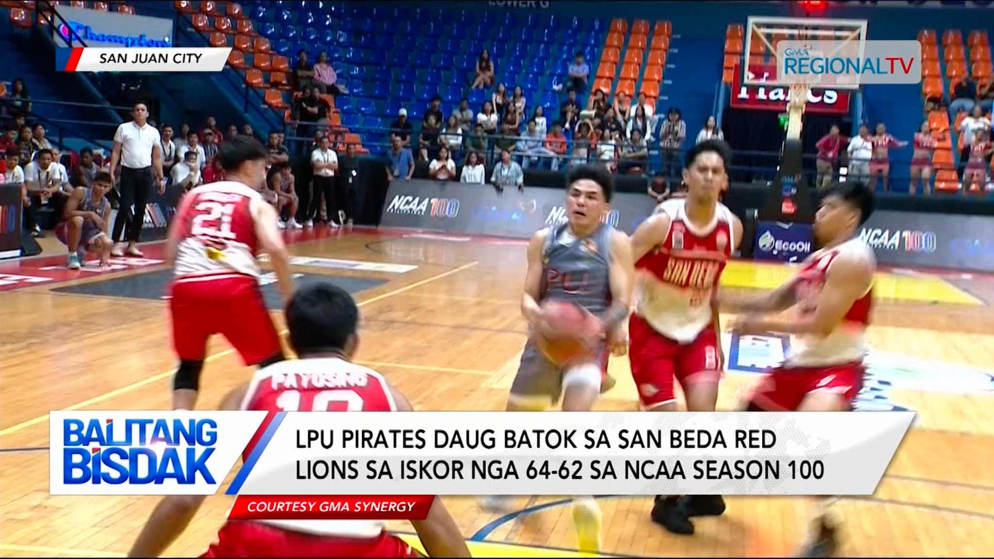 LPU Pirates, daug batok sa San Beda Red Lions sa iskor nga 64-62