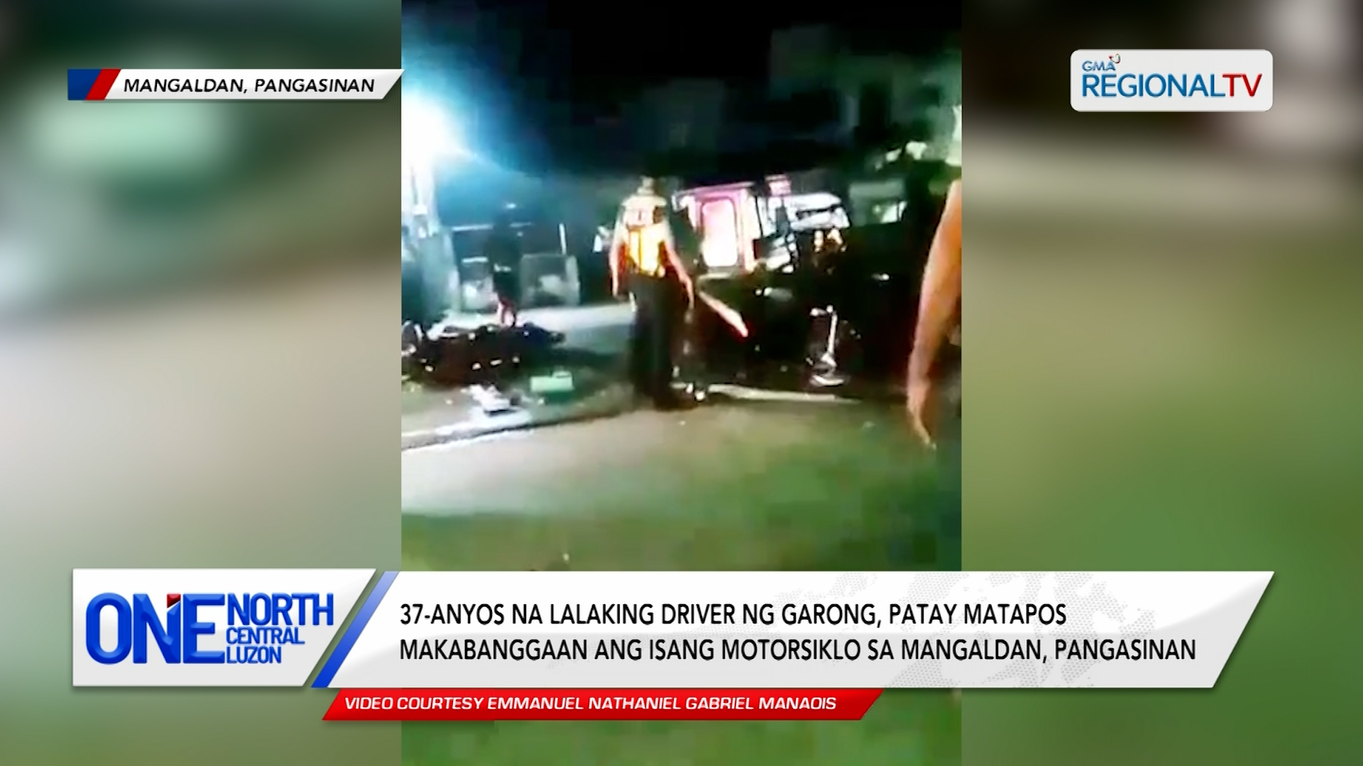 Lalaking driver ng garong, patay matapos makabanggaan ang isang motorsiklo