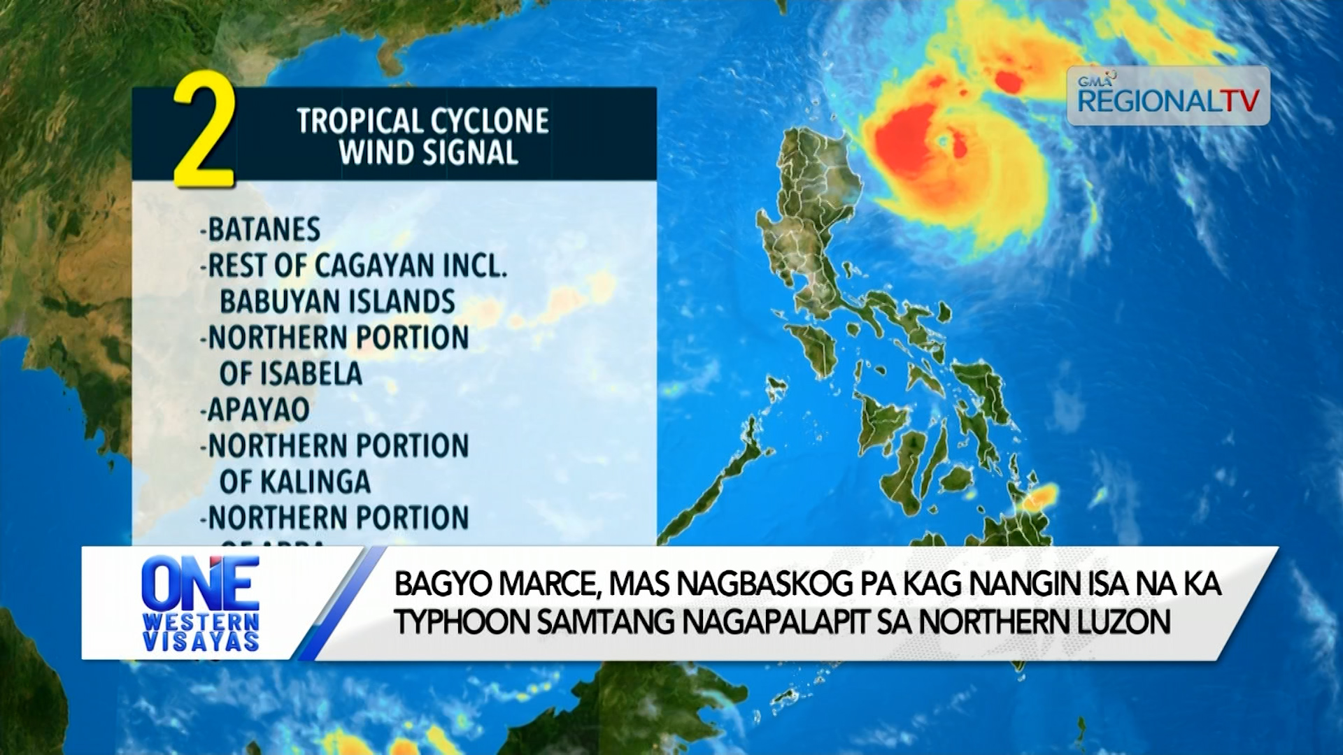 Bagyo Marce, mas nagbaskog samtang nagapalapit sa Northern Luzon