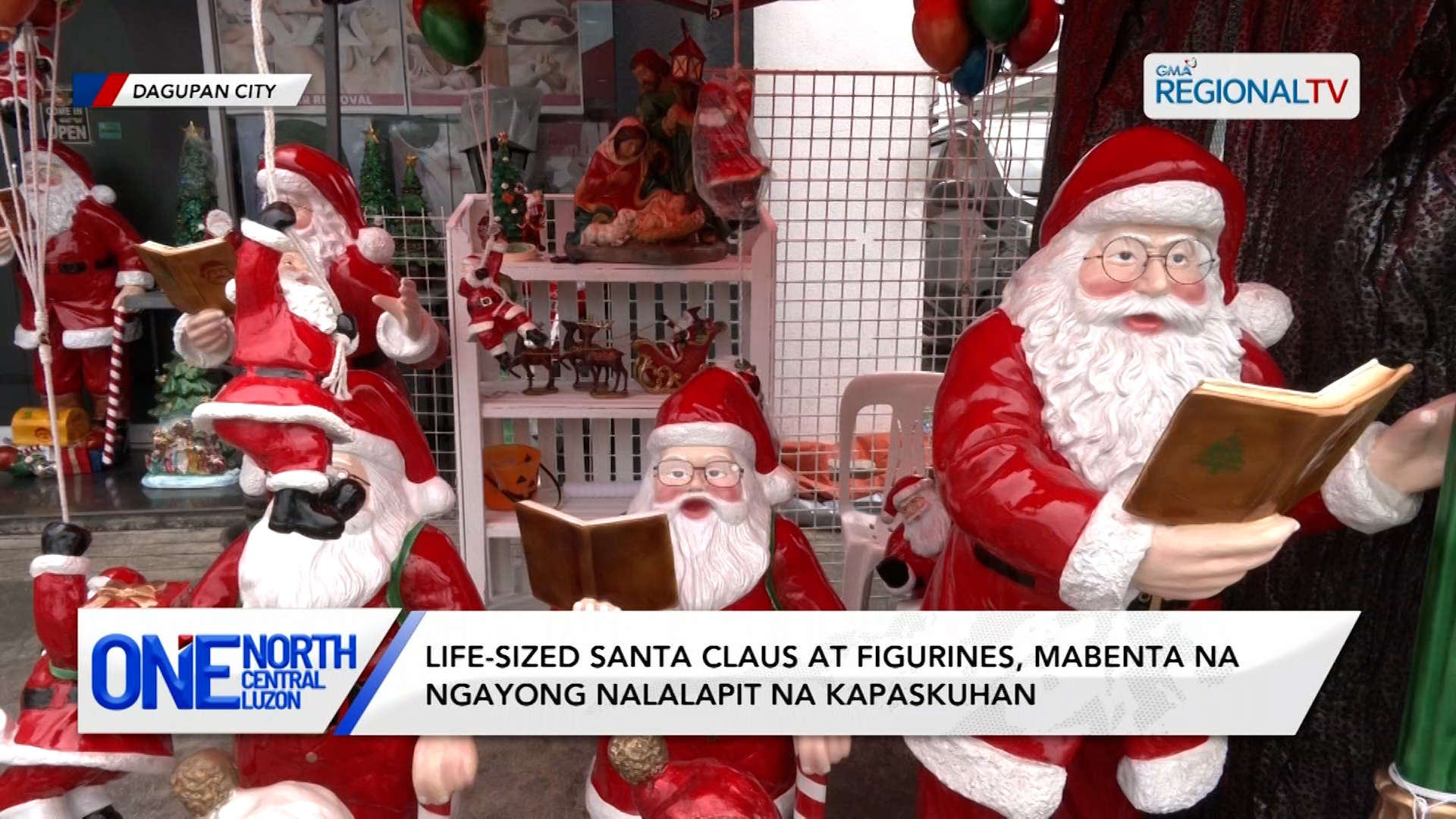 Life-sized Christmas figurines, mabenta na