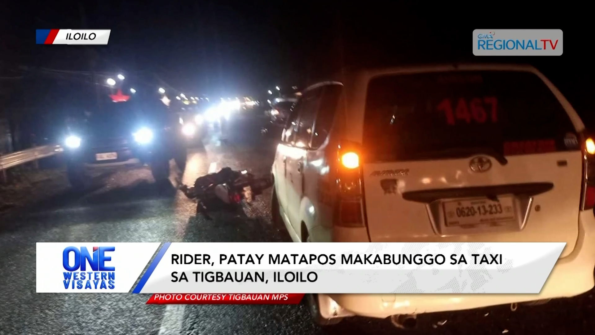 Rider, patay matapos makabunggo sa taxi sa Tigbauan, Iloilo