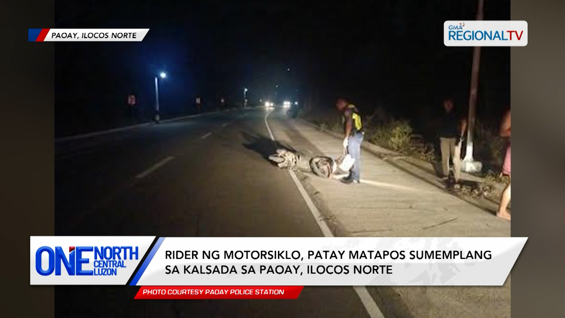Rider ng motorsiklo, patay matapos sumemplang sa kalsada sa Ilocos Norte