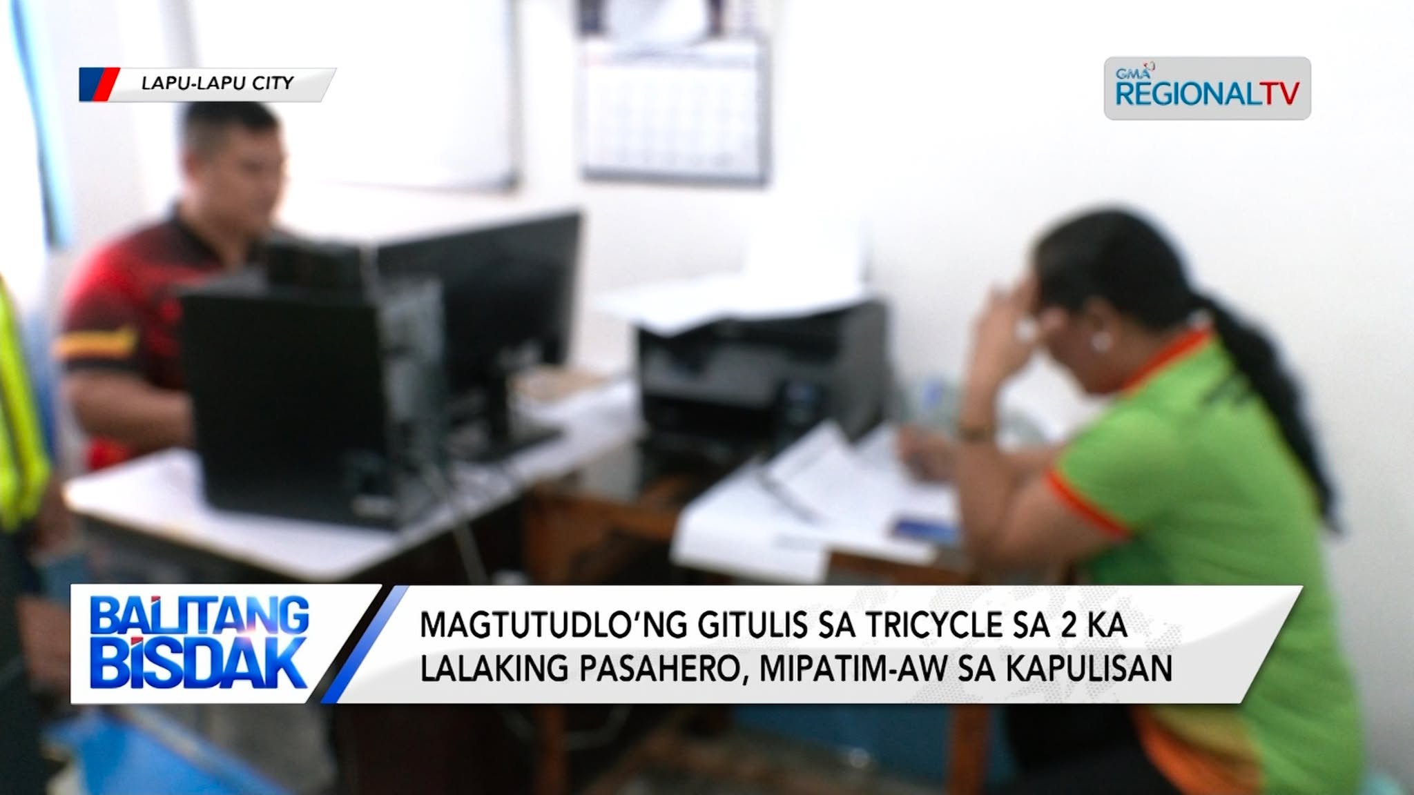 Magtutudlo’ng giingong gitulis sa 2 ka lalaki sulod sa tricycle, mipatim-aw
