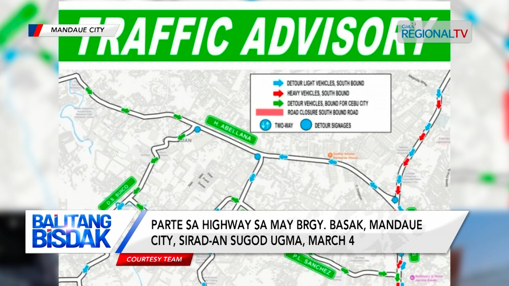 Karsada sa may Brgy. Basak, Mandaue City, sirad-an alang sa drainage project
