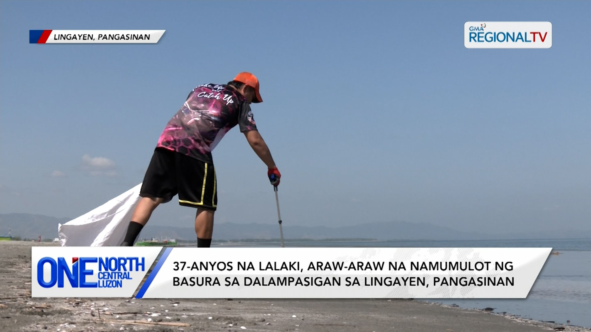 Lalaki, araw-araw na namumulot ng basura sa Lingayen Beach sa Pangasinan