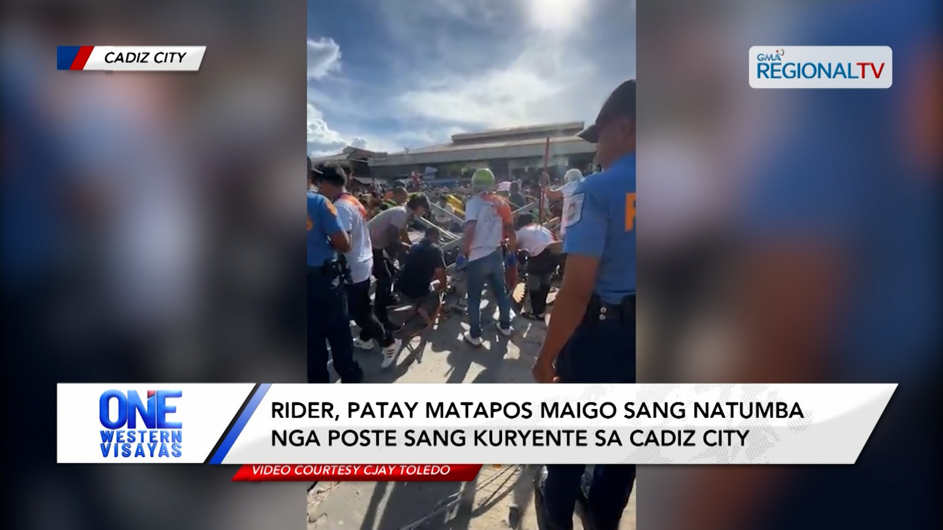 Rider, patay matapos maigo sang natumba nga poste sang kuryente sa Cadiz City