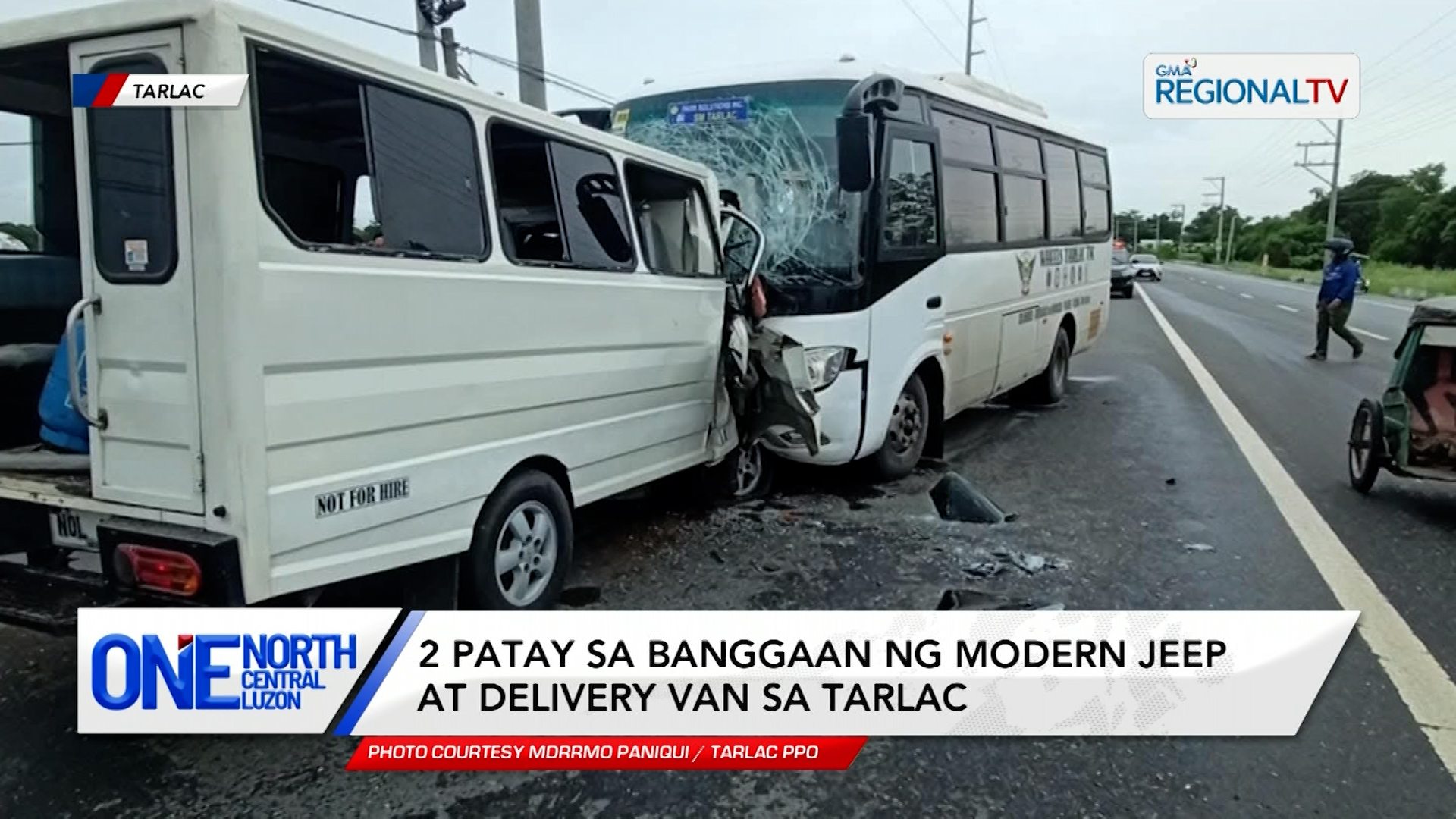2 patay sa banggaan ng modern jeep at delivery van sa Tarlac