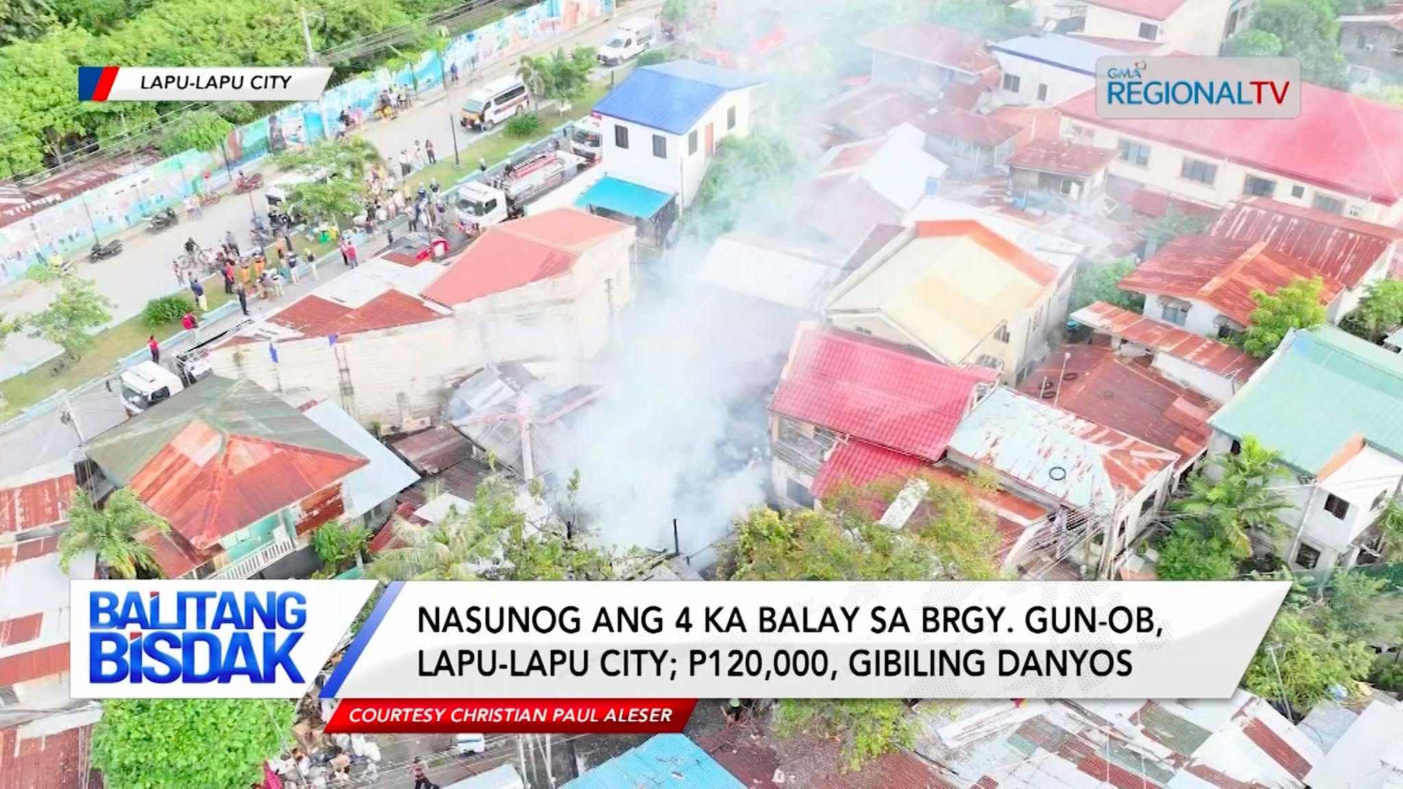 4 balay sa Brgy. Gun-ob, Lapu-Lapu City, nasunog; P120,000, gibiling danyos