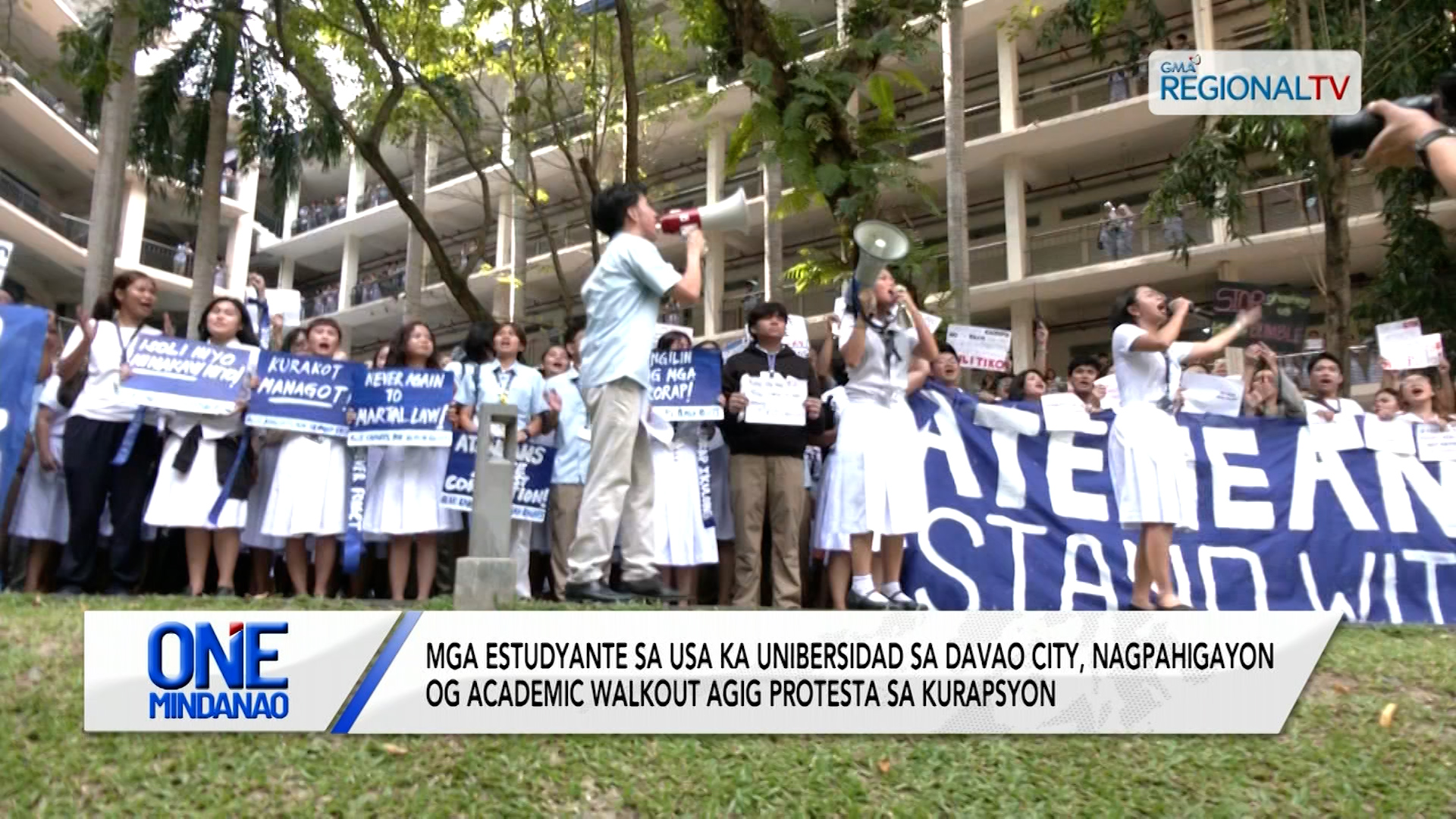 Mga estudyante, nagpahigayon og academic walkout agig protesta sa kurapsyon | One Mindanao