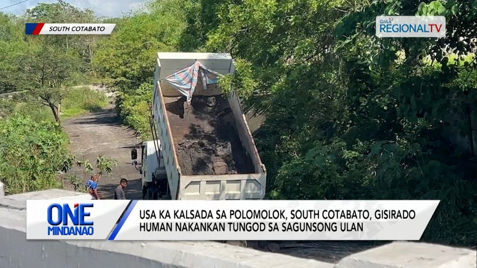 Usa ka kalsada sa Polomolok, South Cotabato, gisirado human nakankan | One Mindanao