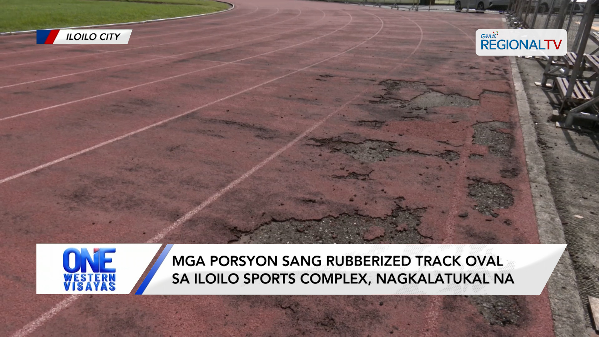 Mga porsyon sang rubberized track oval sa Iloilo Sports Complex nagkalatukal na| One Western Visayas