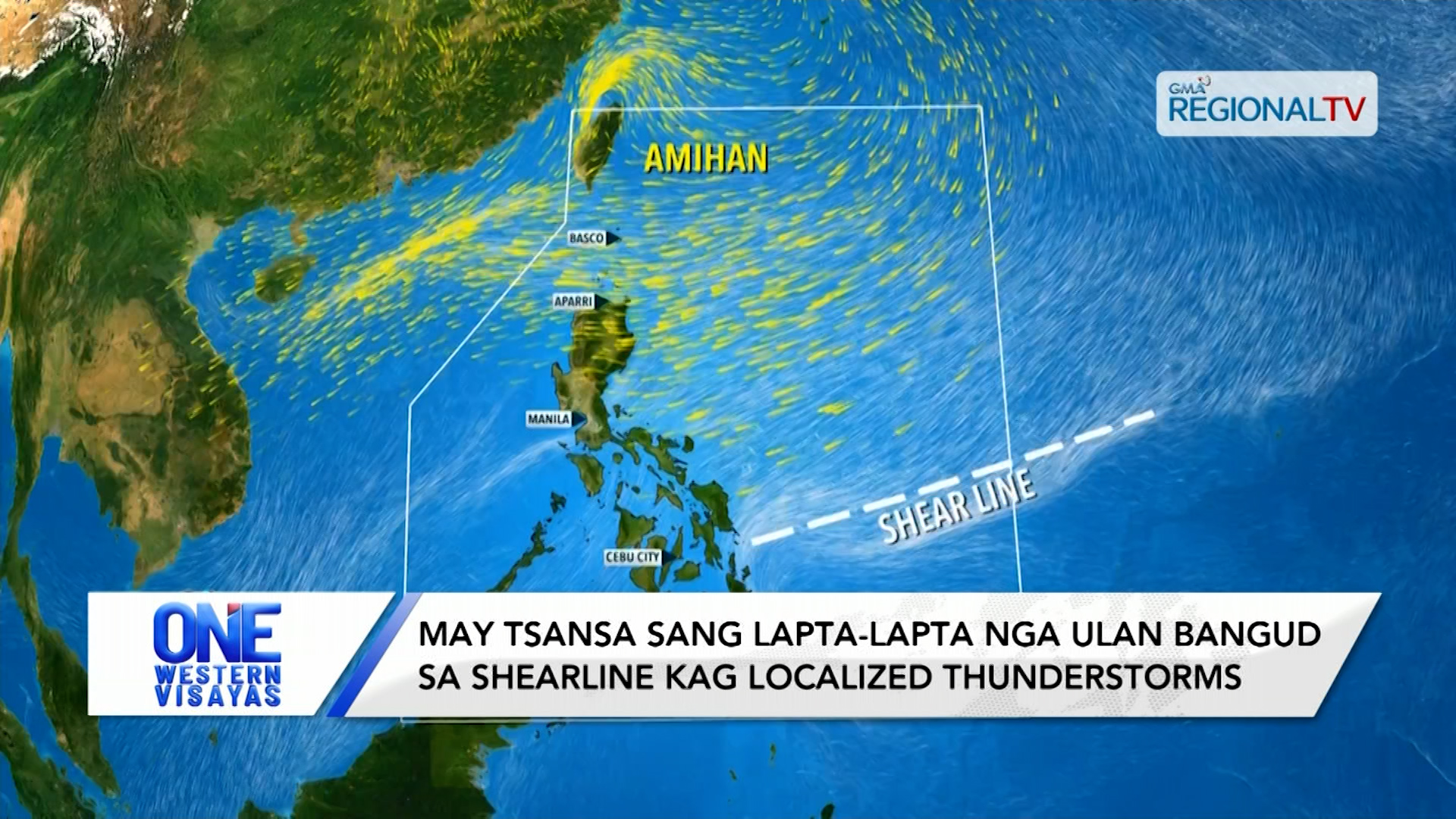 May tsansa sang lapta-lapta nga ulan bangud sa shearline | One Western Visayas