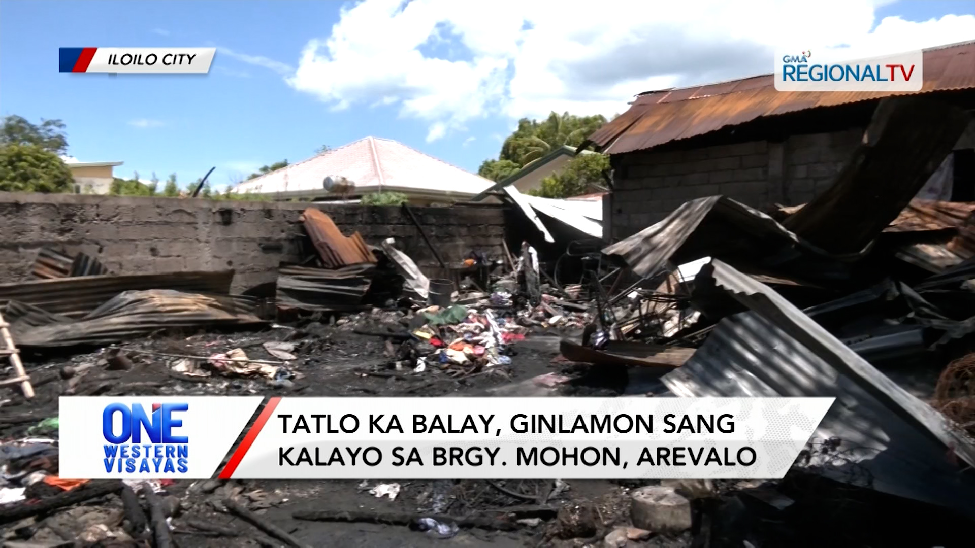Tatlo ka balay, ginlamon sang kalayo sa Brgy. Mohon, Arevalo | One Western Visayas