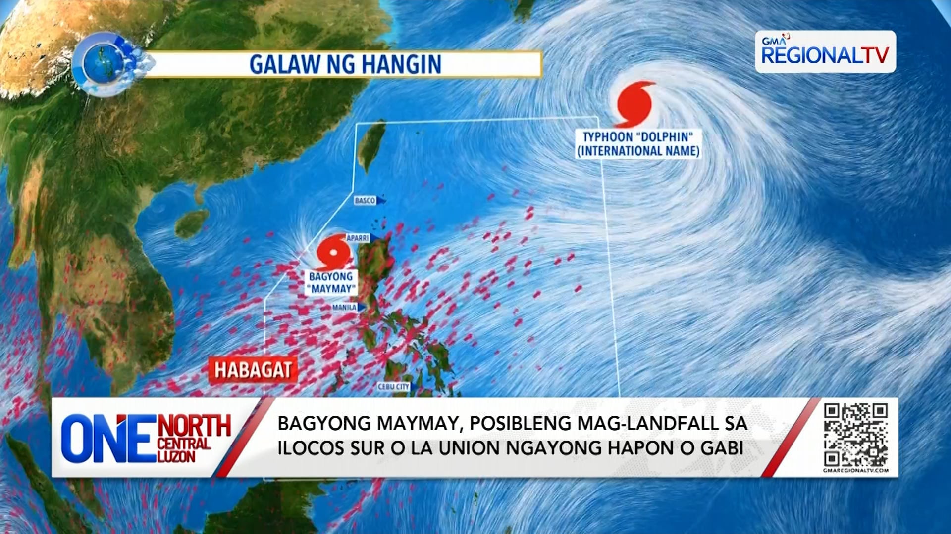 Signal No. 1 at 2, itinaas sa ilang lugar sa Hilaga at Gitnang Luzon | One North Central Luzon