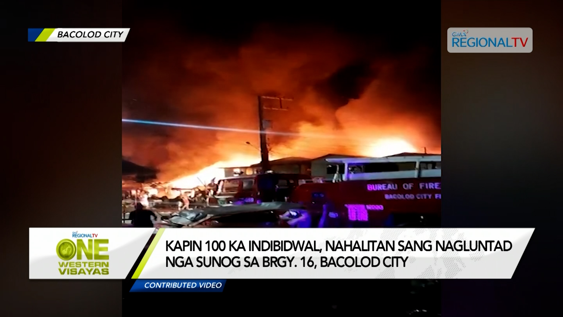 Kapin 100 ka indibidwal, nahalitan sang sunog sa Brgy. 16, Bacolod City.