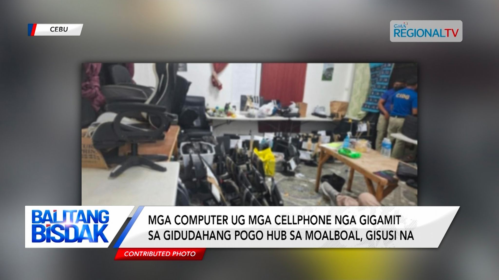 Computers ug cellphones gikan sa gidudahang POGO sa Moalboal, gisusi na