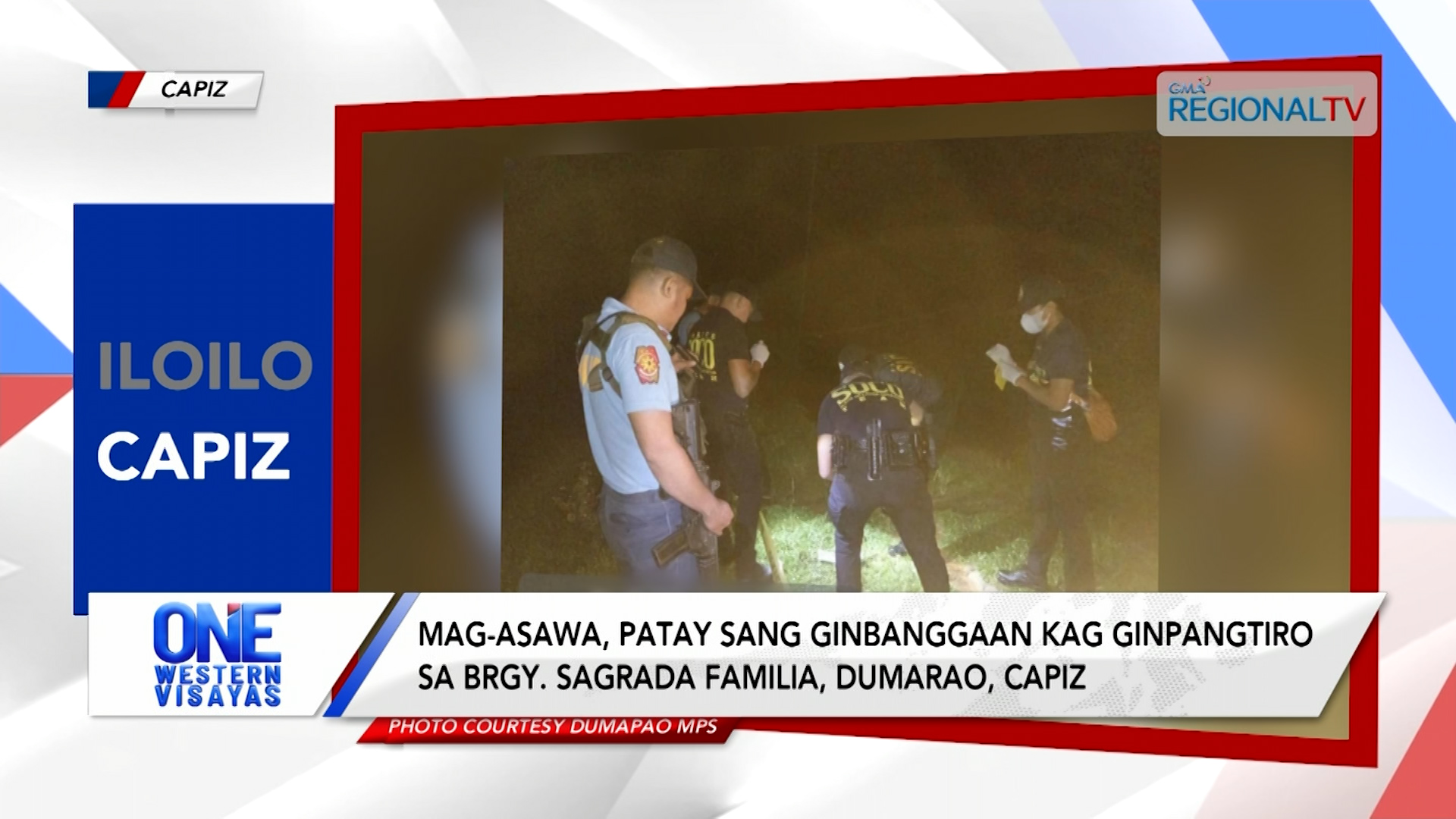 Mag-asawa, patay sang ginbanggaan kag ginpangtiro sa Dumarao, Capiz