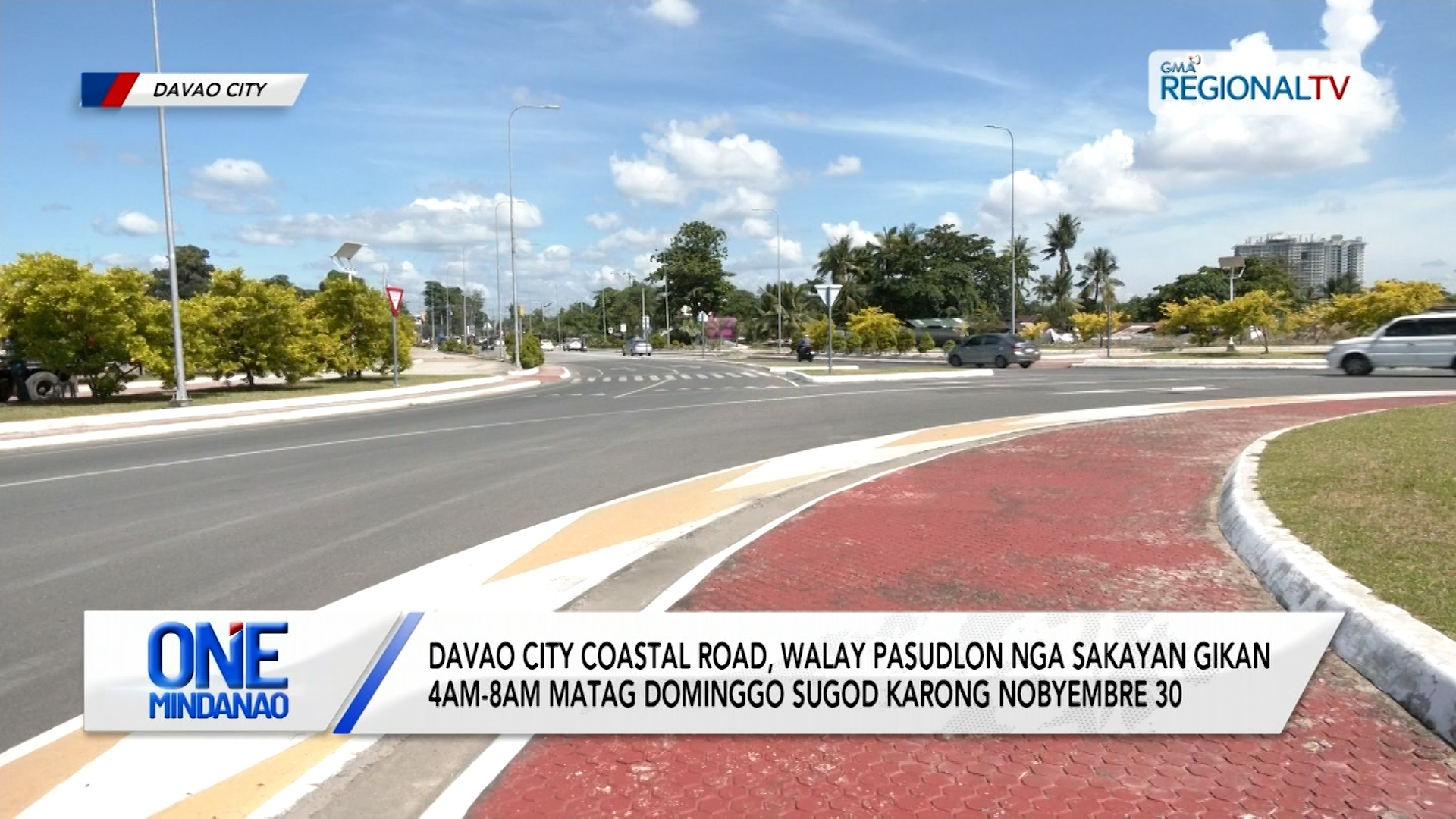 Davao City Coastal Road, walay pasudlon nga sakyanan kada Dominggo