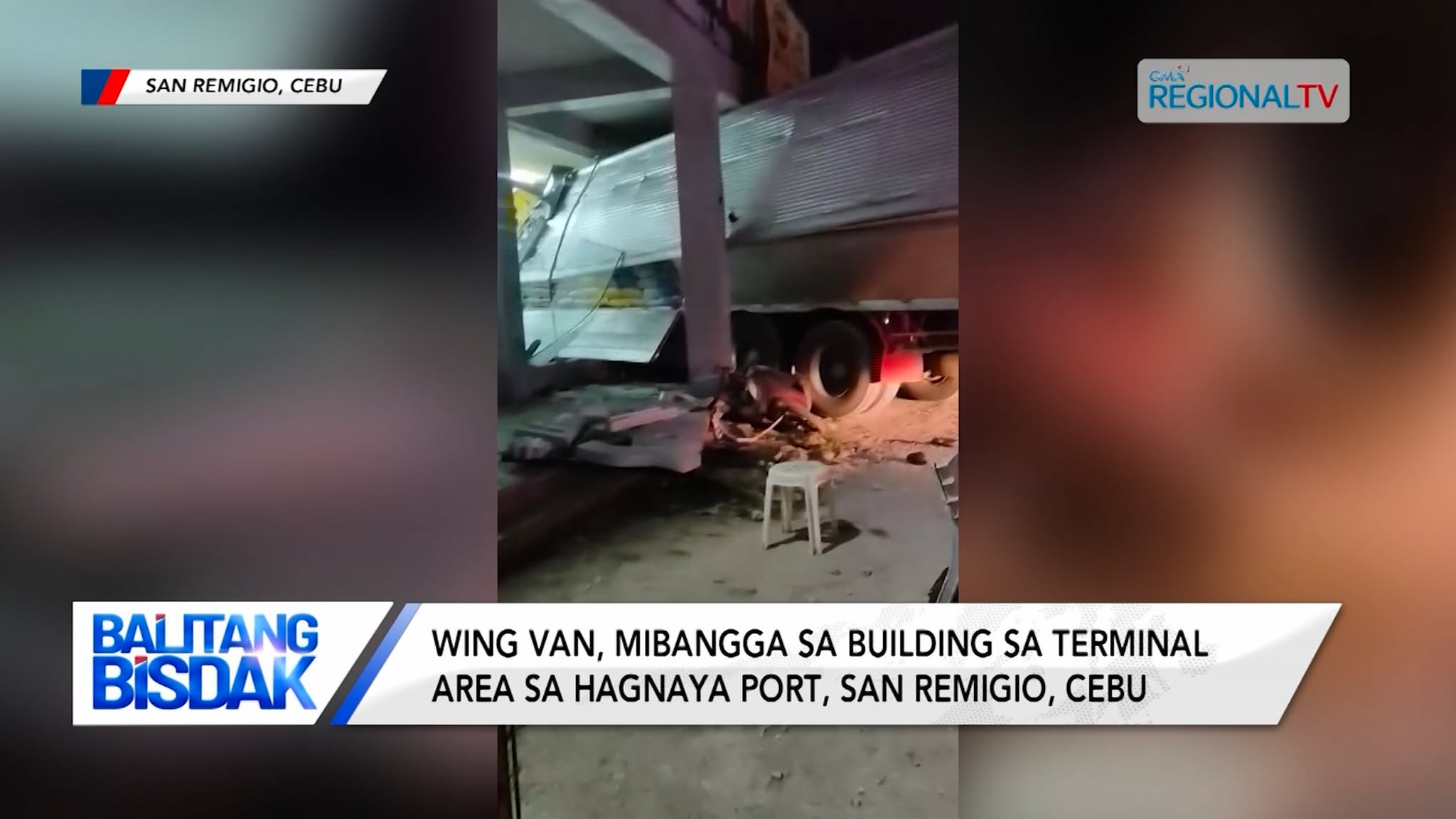 Wing van, mibangga sa terminal area sa Hagnaya Port, San Remigio; 1 patay