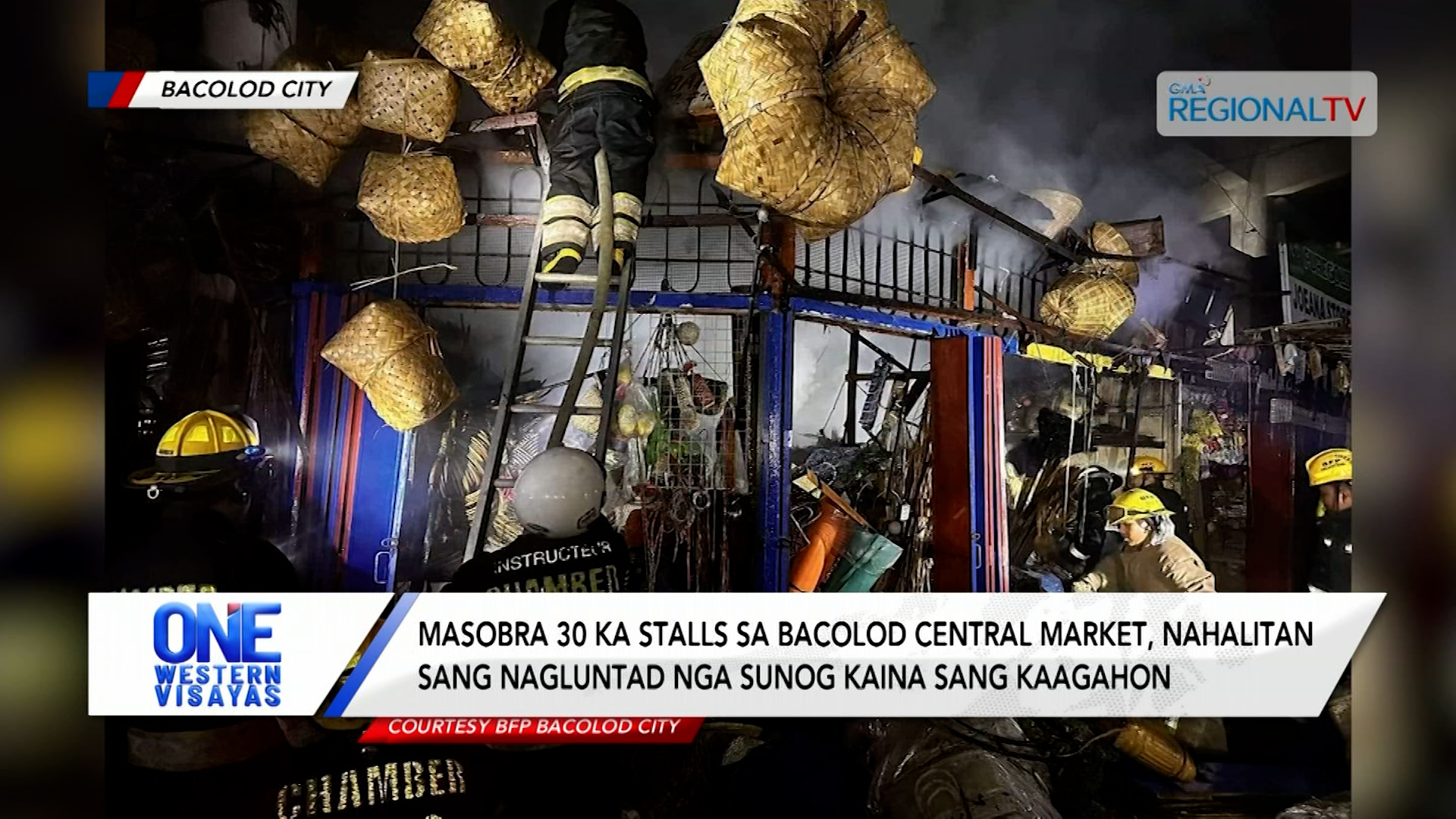 Masobra 30 ka stalls sa Bacolod Central Market, nahalitan sang sunog