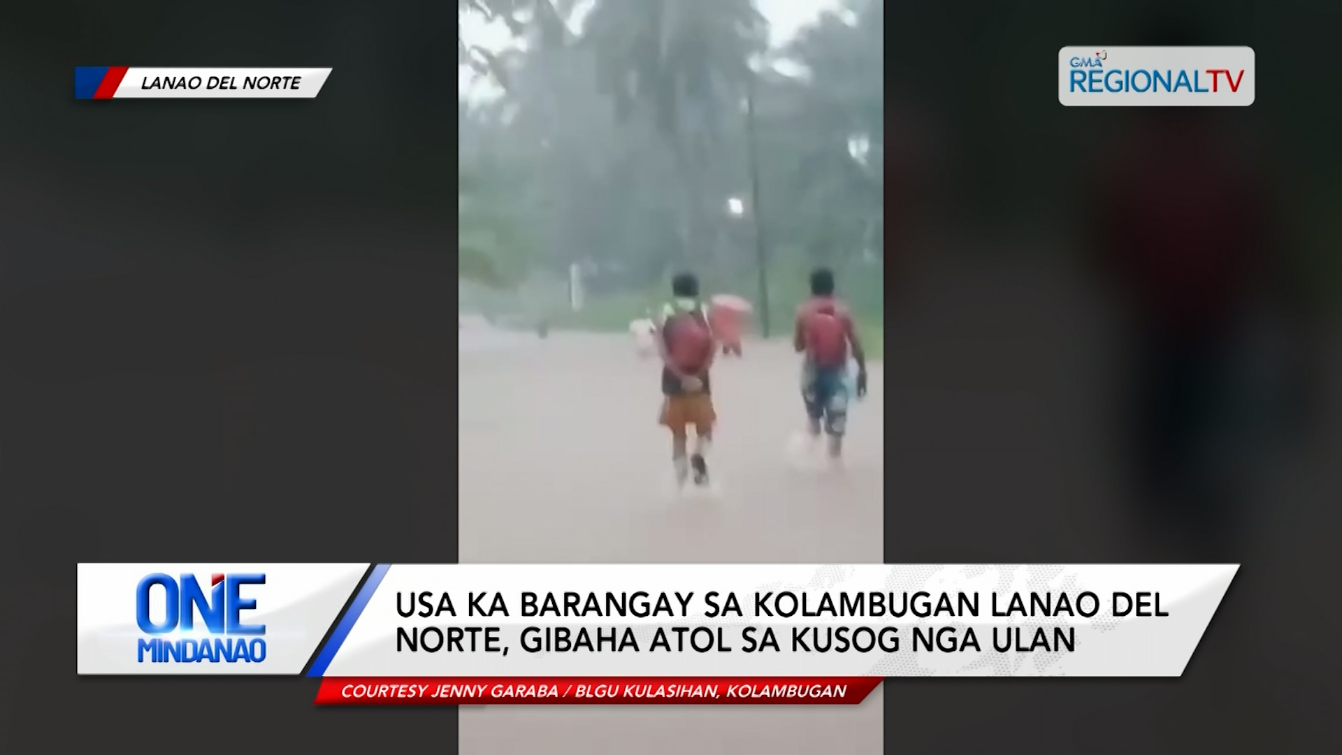 Usa ka barangay sa Kolambugan, Lanao del Norte, gibaha atol sa kusog nga ulan