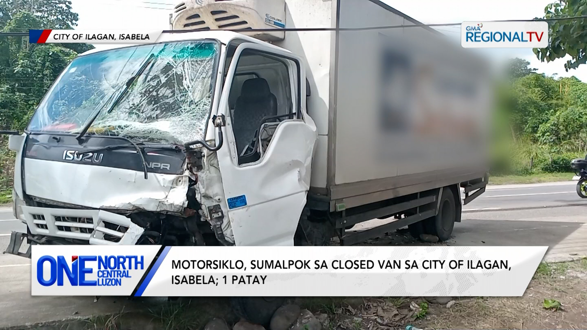 Motorsiklo, sumalpok sa closed van sa City of Ilagan, Isabela; 1 patay