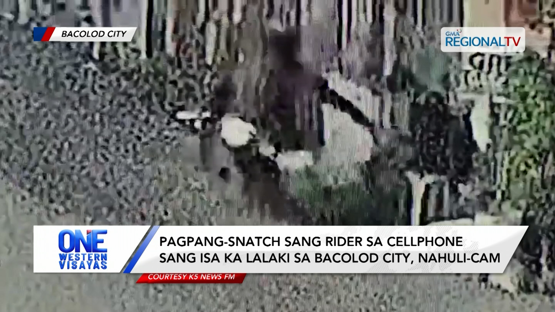Pagpang-snatch sang rider sa cellphone sang isa ka lalaki sa Bacolod City