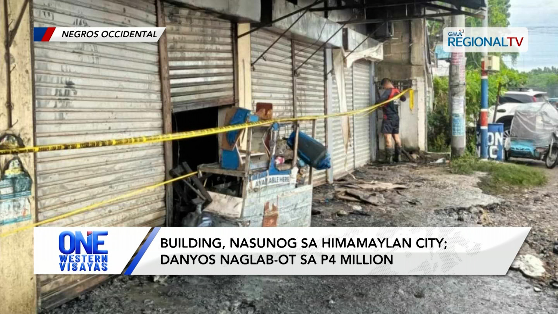 Building, nasunog sa Himamaylan City; danyos naglab-ot sa P4 million