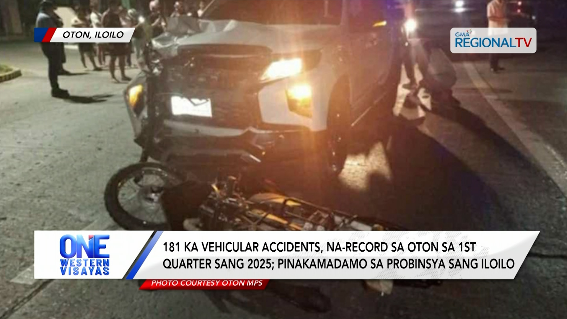 181 ka vehicular accidents, na-record sa Oton sa 1st quarter sang 2025
