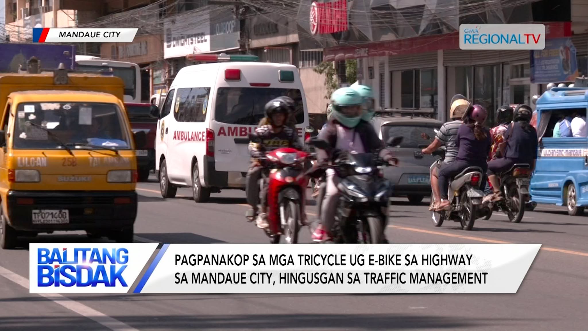 Pagpanakop sa mga tricycle ug e-bike sa highway sa Mandaue, hingusgan