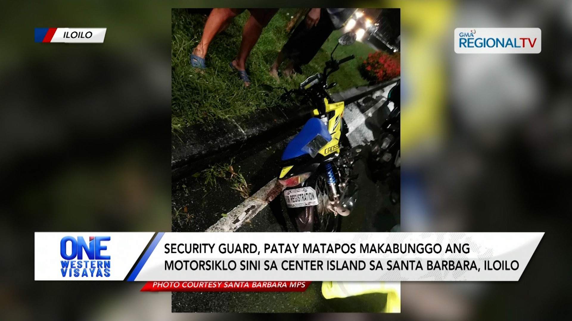 Security guard, nagtaliwan matapos makabunggo ang motorsiklo sa center | One Western Visayas