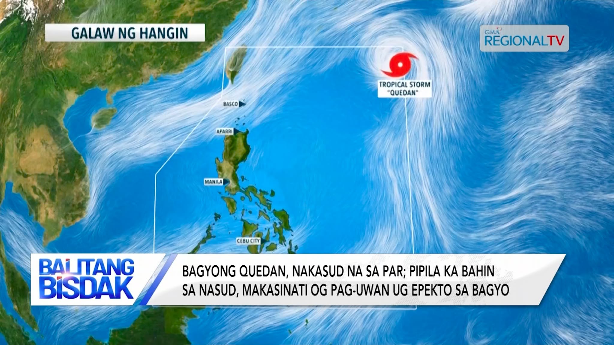 Bagyong Quedan, nakasud na sa Philippine Area of Responsibility | Balitang Bisdak