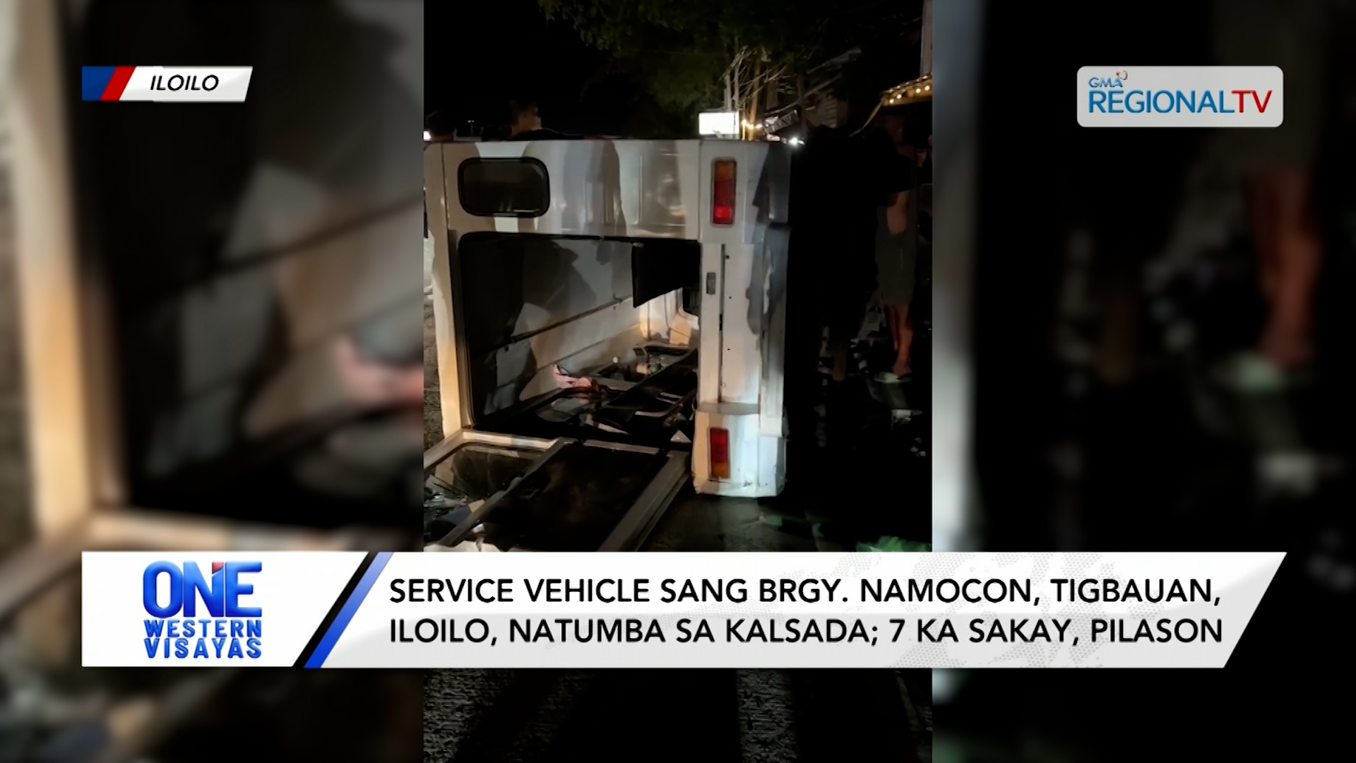 Service vehicle sang Brgy. Namocon, Tigbauan, natumba sa kalsada; 7, pilason | One Western Visayas