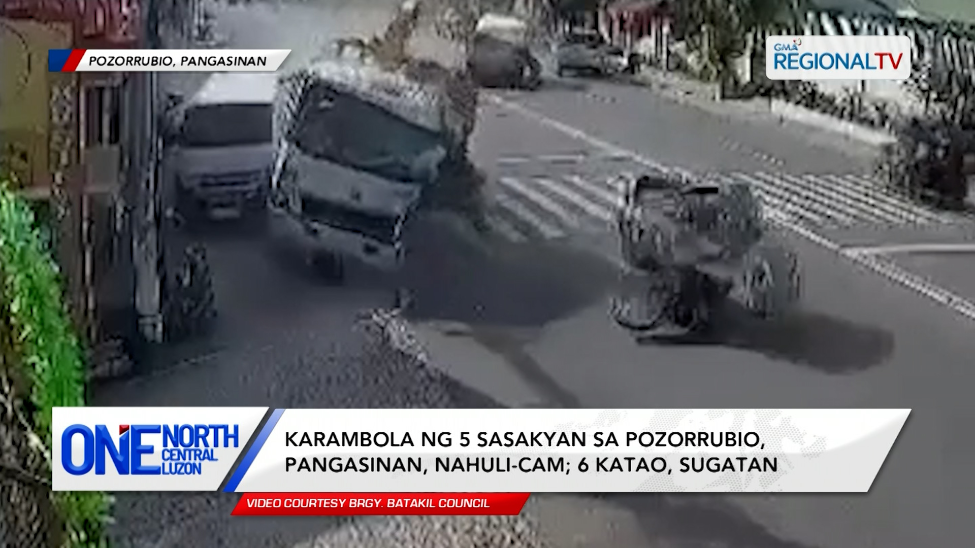 Karambola ng 5 sasakyan sa Pozorrubio, nahuli-cam; 6 katao, sugatan | One North Central Luzon