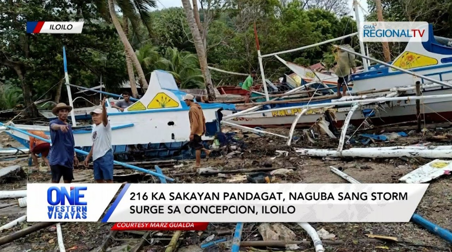 216 ka sakayan pangdagat, naguba sang storm surge sa Concepcion, Iloilo | One Western Visayas