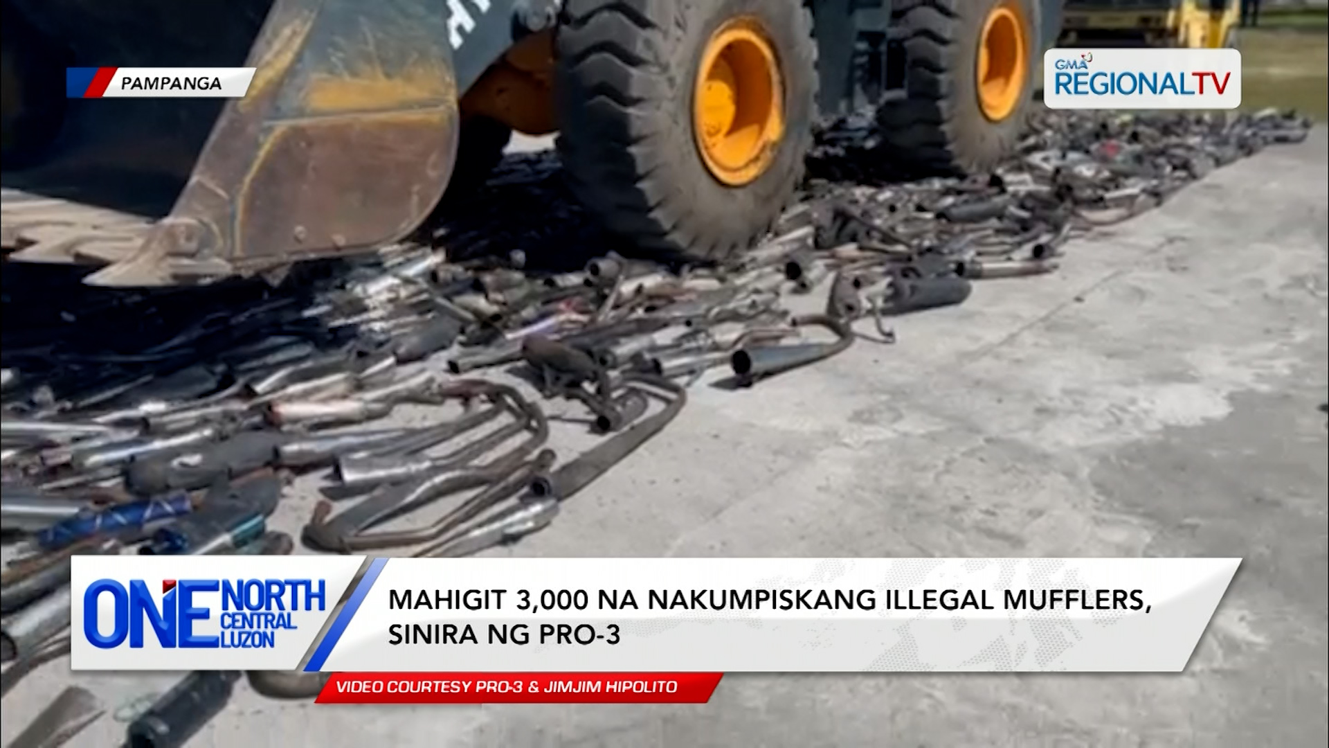Mahigit 3,000 na nakumpiskang illegal mufflers, sinira ng PRO-3 | One North Central Luzon