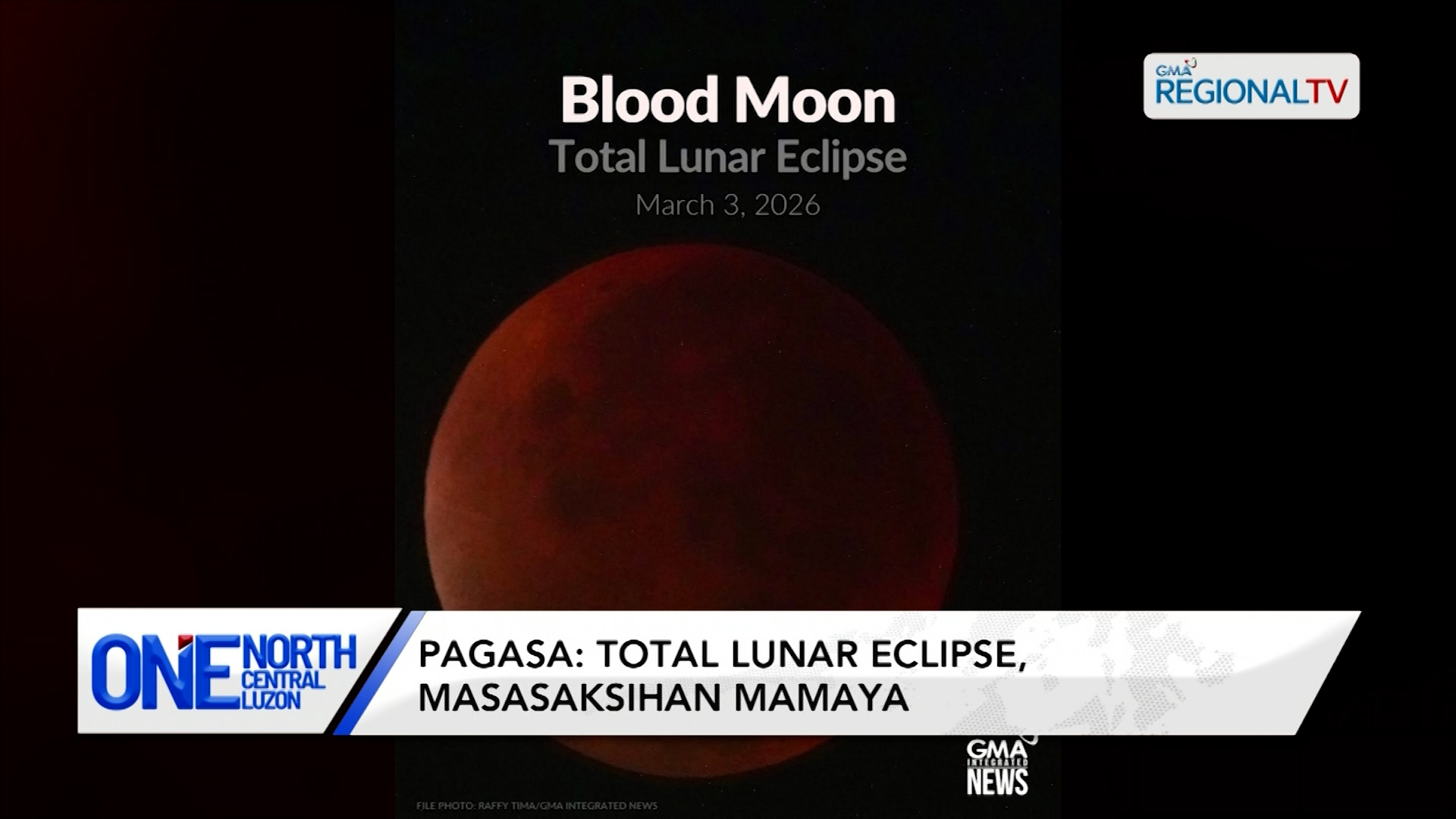 PAGASA: Total lunar eclipse, masasaksihan | One North Central Luzon