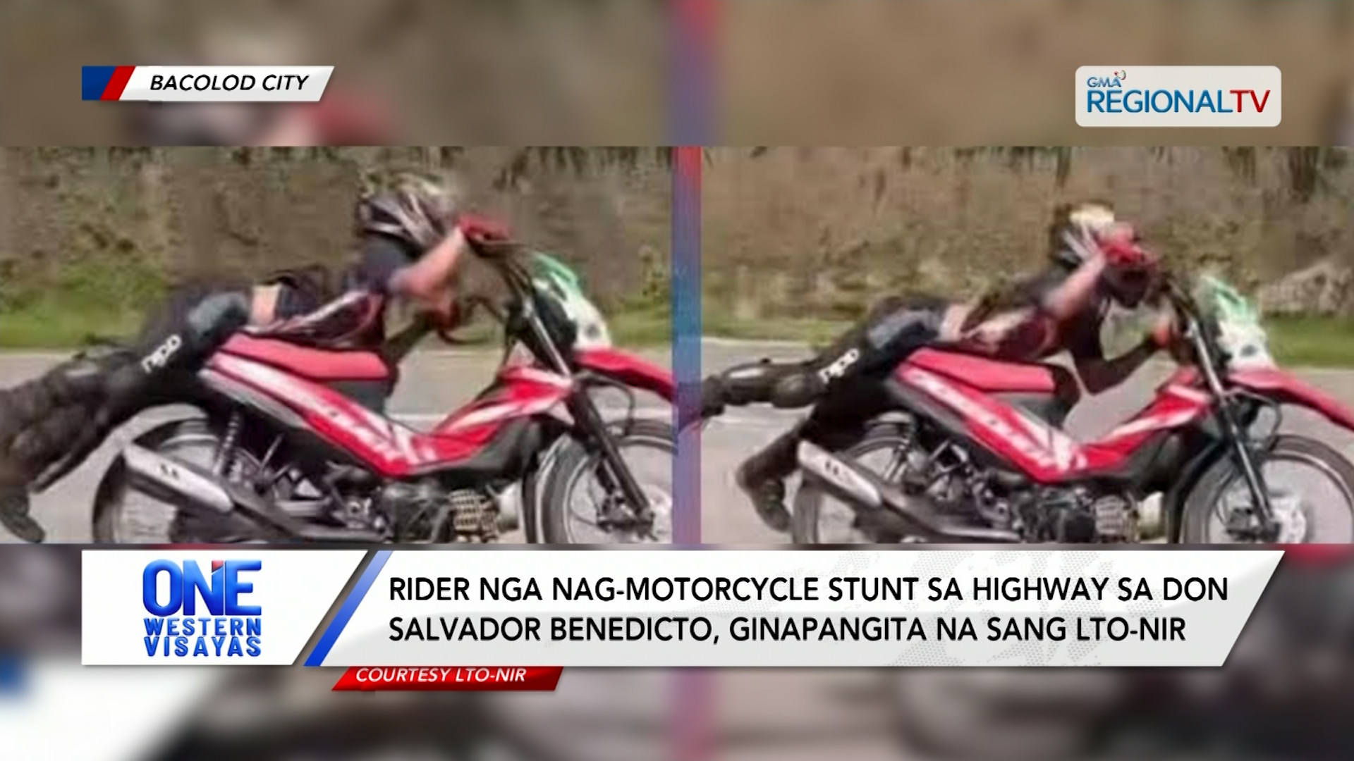 Rider nga nag-motorcycle stunt sa highway sa Don Salvador Benedicto | One Western Visayas