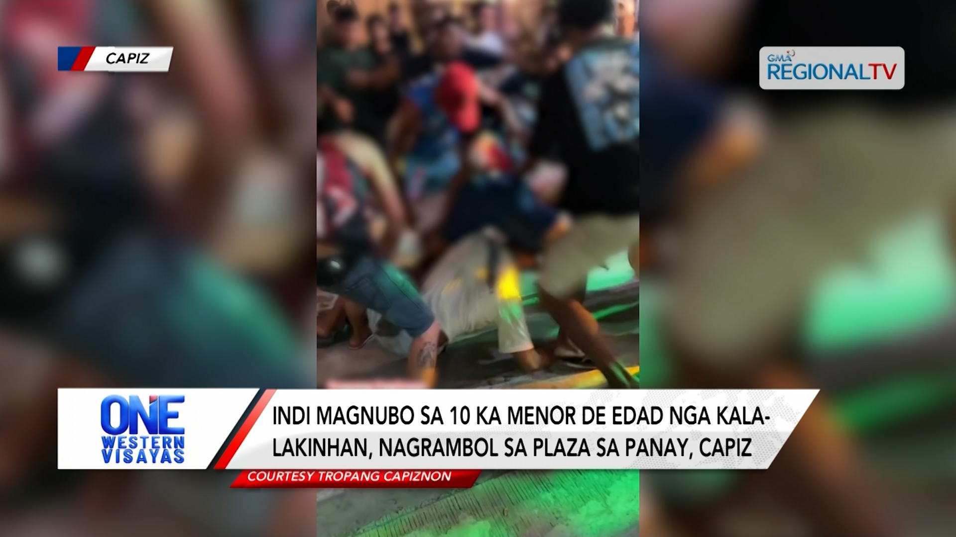 Masobra 10 ka lalaki nga menor de edad, nagrambol sa plaza sa Panay, Capiz | One Western Visayas