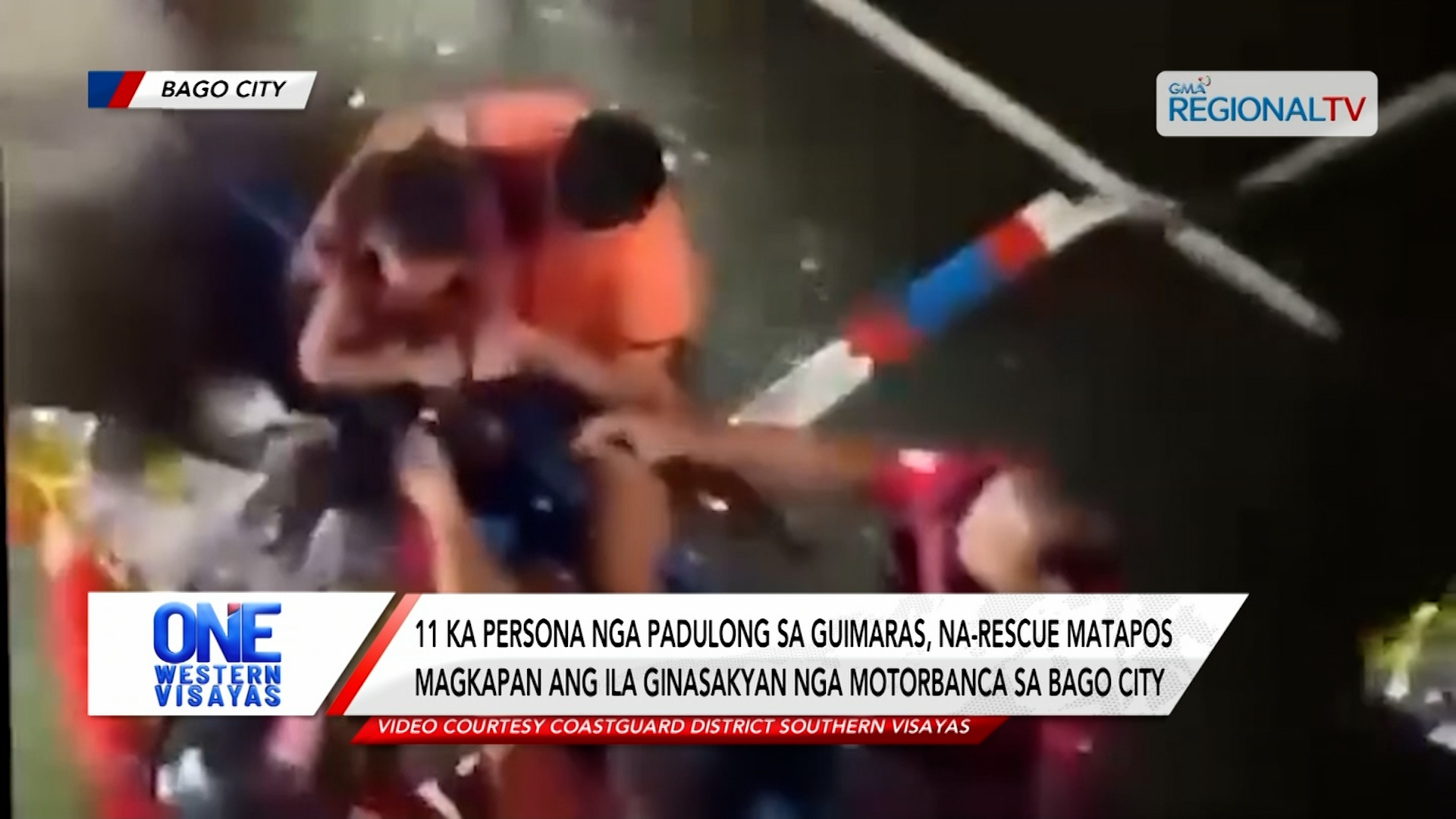 11 ka persona, na-rescue matapos magkapan ang motorbanca sa Bago City | One Western Visayas