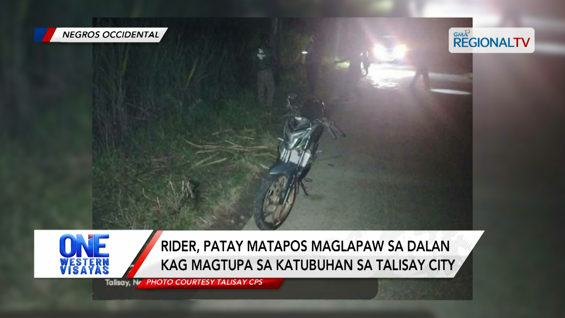 Rider, patay matapos maglapaw sa dalan kag magtupa sa katubuhan sa Talisay City| One Western Visayas