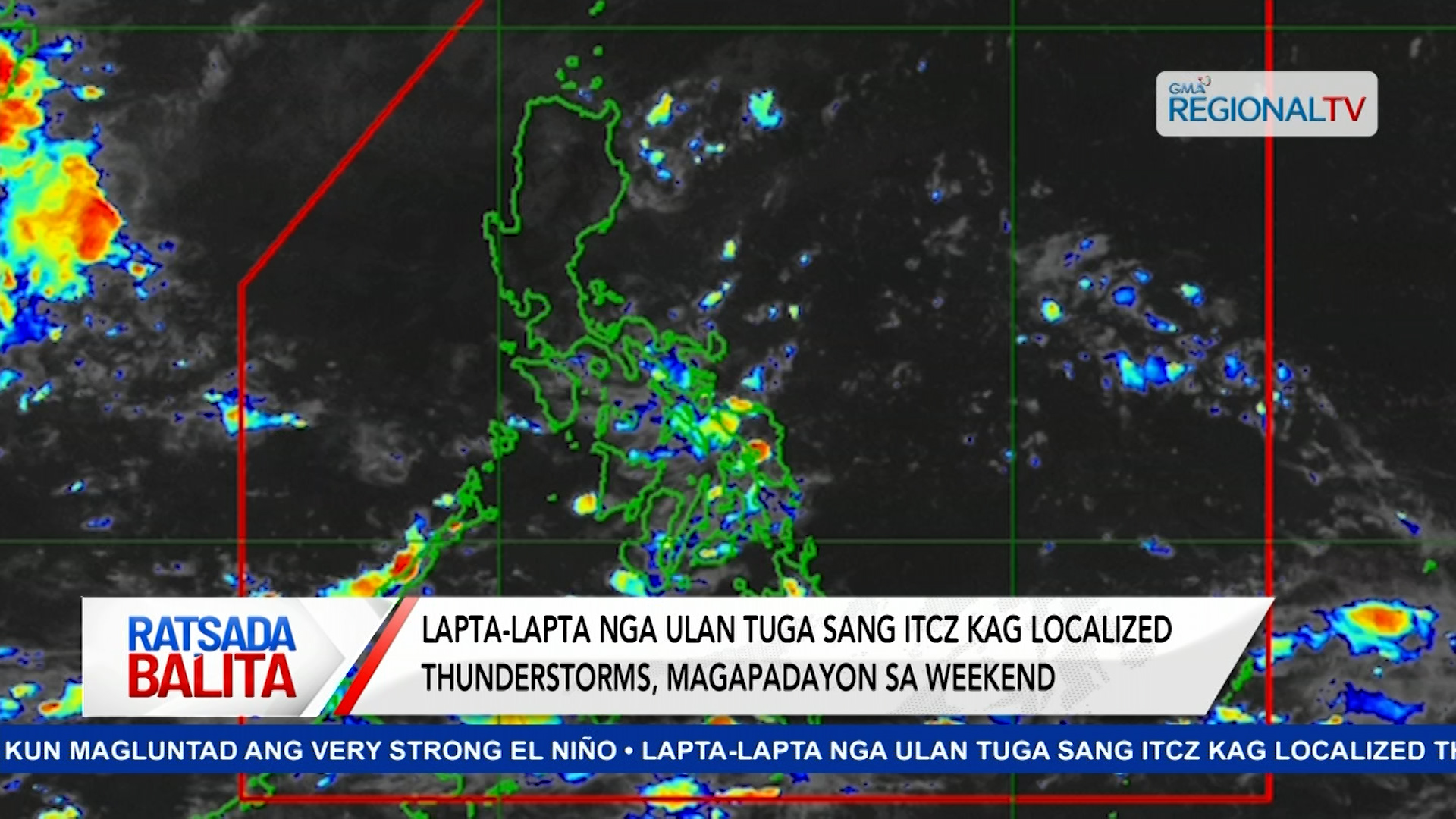 Lapta-lapta nga ulan tuga sang ITCZ kag localized thunderstorms, padayon sa weekend | Ratsada Balita
