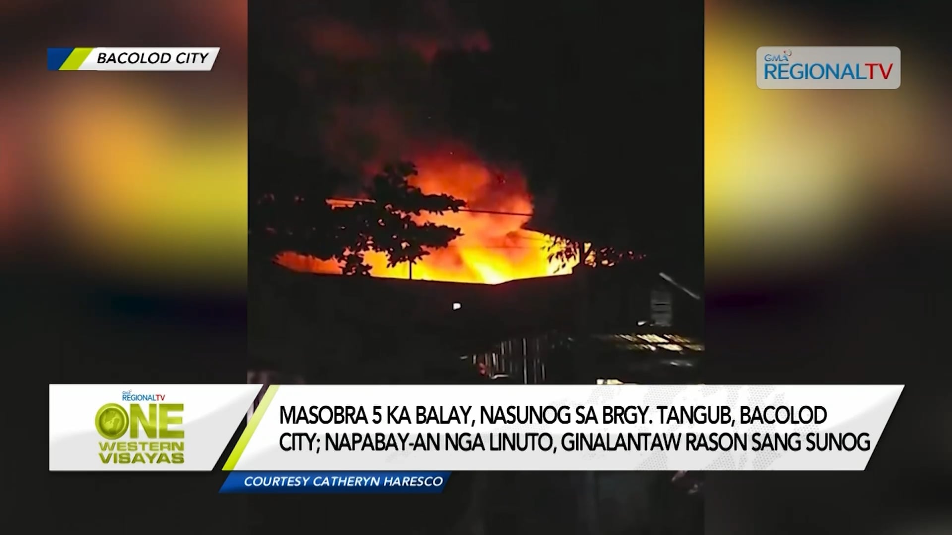 Masobra 5 ka balay, nasunog sa Brgy. Tangub, Bacolod City